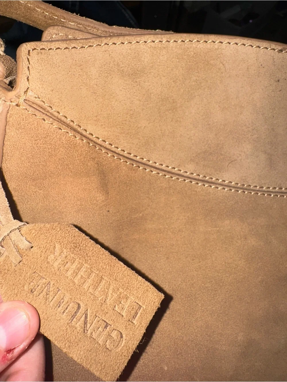 Classic Suede Shoulder Bag in Camel
